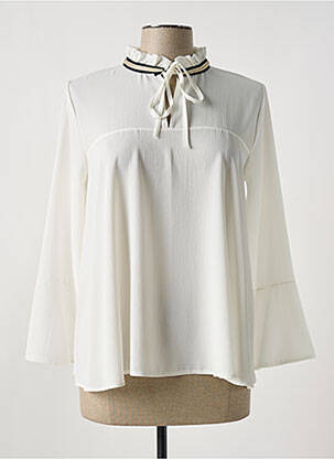 Blouse col rond manches 3/4 blanc ROMEO POUR JULIETTE femme