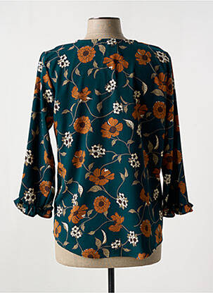 Blouse imprimé fleurs manches 3/4 vert ROMEO POUR JULIETTE femme