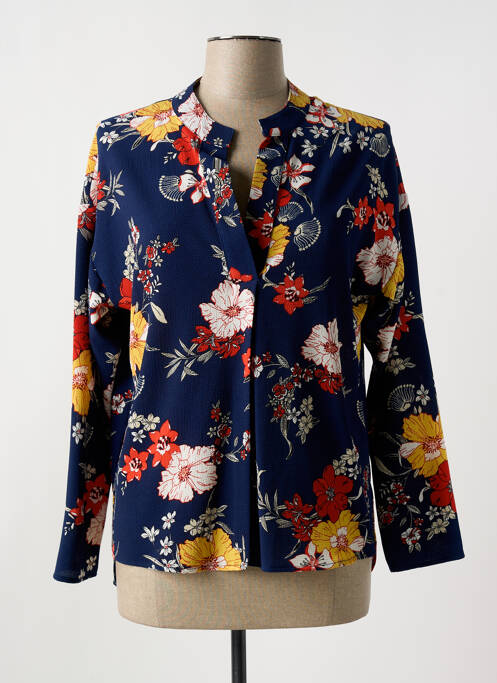 Blouse imprimé fleurs manches longues bleu ROMEO POUR JULIETTE femme