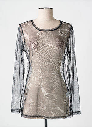 Top stretch manches longues gris ALAIN MURATI femme