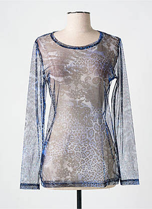 Top stretch manches longues bleu ALAIN MURATI femme