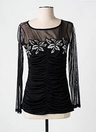 Top coupe cintrée manches longues noir ROMEO POUR JULIETTE femme