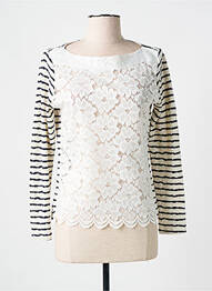 Top tissage jersey manches longues bleu HIPPOCAMPE femme