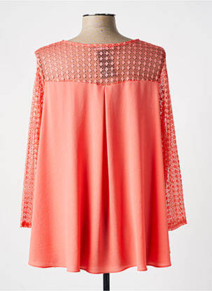 Blouse légère et transparente manches 3/4 orange ESPERANCE femme