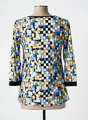 Top tissage crêpe manches 3/4 bleu ELL'APOSTROPHE femme