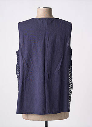Top tissage crêpe sans manche bleu ALAIN MURATI femme