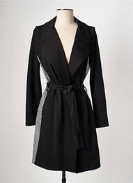 Manteau long coupe cintrée sans capuche noir ROMEO POUR JULIETTE femme