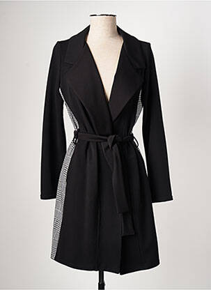 Manteau long coupe cintrée sans capuche noir ROMEO POUR JULIETTE femme