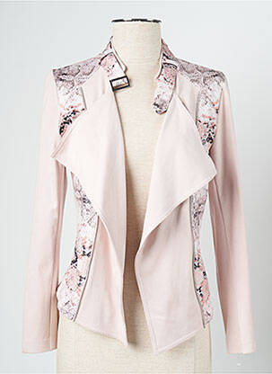 Veste casual tissage suedine rose MARIELY femme