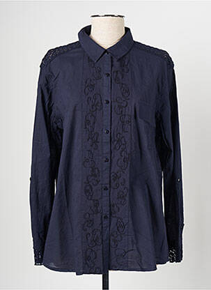 Chemisier coupe droite manches longues bleu ALAIN MURATI femme