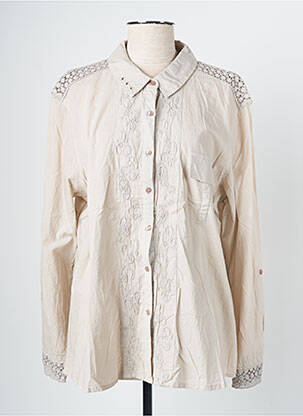 Chemisier coupe droite manches longues beige ALAIN MURATI femme