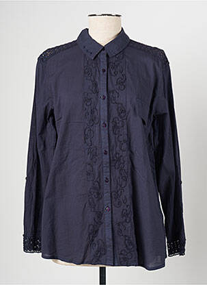 Chemisier coupe droite manches longues bleu ALAIN MURATI femme
