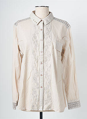 Chemisier coupe droite manches longues beige ALAIN MURATI femme