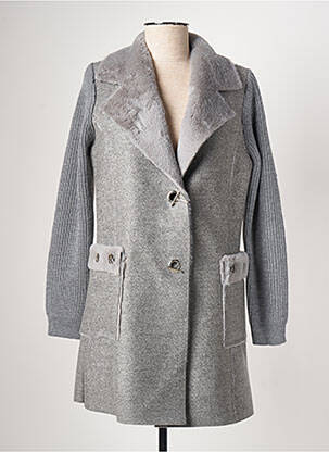 Manteau long gris SENSATION POUR ELLE pour femme