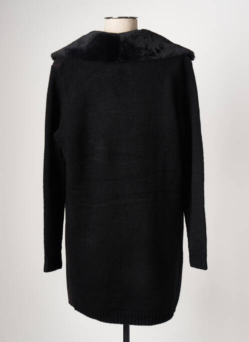 Manteau long coupe cintrée sans capuche noir SENSATION POUR ELLE femme