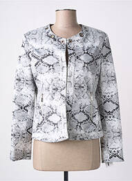 Veste chic col rond gris MARIELY femme