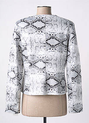 Veste chic col rond gris MARIELY femme