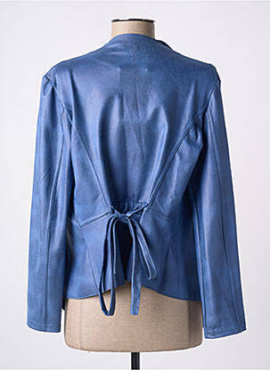 Veste casual tissage suedine bleu PARISIENNE femme