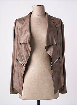 Veste casual tissage suedine marron PARISIENNE femme