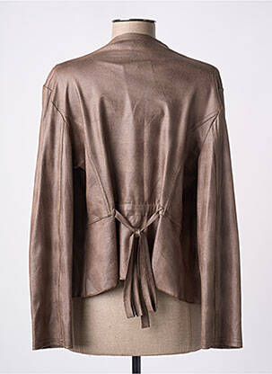 Veste casual tissage suedine marron PARISIENNE femme