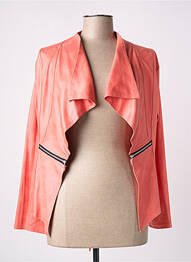 Veste casual tissage suedine orange PARISIENNE femme
