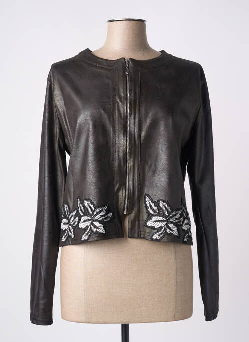 Veste simili cuir noir ROMEO POUR JULIETTE pour femme