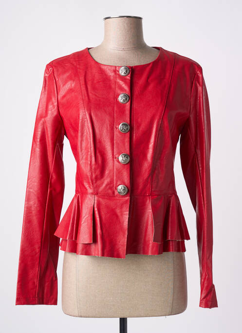 Veste simili cuir rouge RINASCIMENTO pour femme
