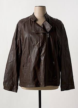 Veste simili cuir poches marron NANA BELLE femme