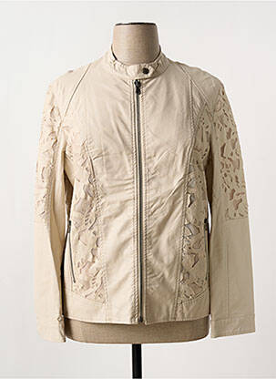 Veste simili cuir poches beige NANA BELLE femme