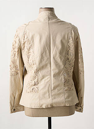 Veste simili cuir poches beige NANA BELLE femme