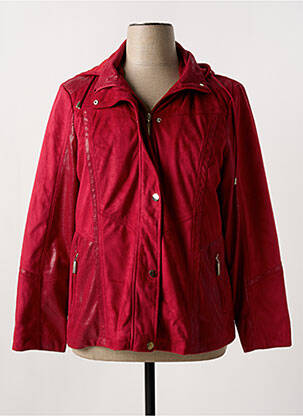 Veste casual tissage suedine rouge ANAELLE femme