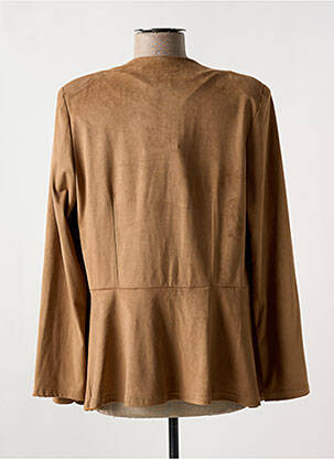 Veste casual tissage suedine marron PARISIENNE femme