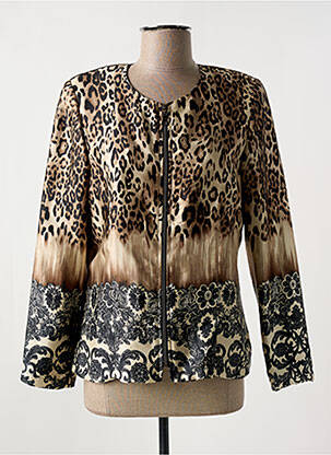Veste casual col rond marron PARISIENNE femme