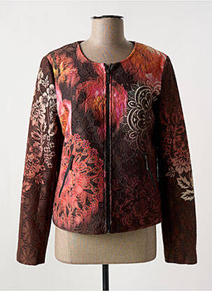 Veste casual col rond marron 101 IDEES femme