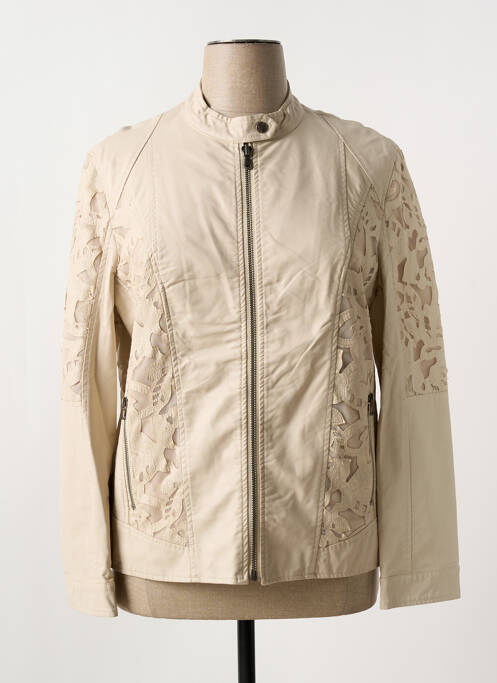 Veste simili cuir beige NANA BELLE pour femme