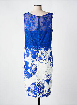 Robe mi-longue imprimé fleurs sans manche bleu CREATIF PARIS femme