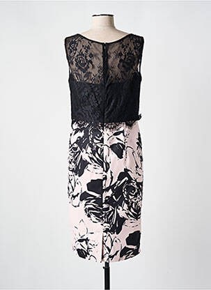 Robe mi-longue imprimé fleurs sans manche noir CREATIF PARIS femme