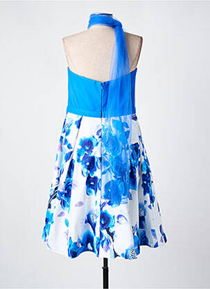 Robe mi-longue imprimé fleurs sans manche bleu CREATIF PARIS femme