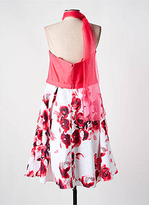 Robe mi-longue imprimé fleurs sans manche rouge CREATIF PARIS femme