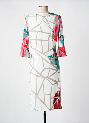 Robe mi-longue manches 3/4 manches 3/4 blanc MICHAELA LOUISA femme
