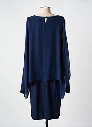 Robe mi-longue imprimé fleurs manches longues bleu ALAIN MURATI femme