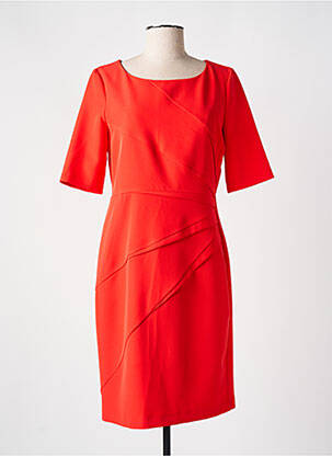 Robe mi-longue fermeture zippée au dos manches courtes orange MICHAELA LOUISA femme