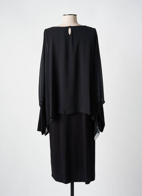 Robe mi-longue imprimé fleurs manches longues noir ALAIN MURATI femme