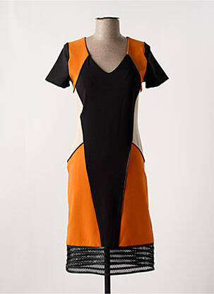 Robe mi-longue manches courtes manches courtes orange NANA BAILA femme