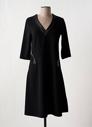 Robe mi-longue manches 3/4 manches 3/4 noir ROMEO POUR JULIETTE femme