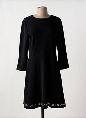 Robe mi-longue manches 3/4 manches 3/4 noir ROMEO POUR JULIETTE femme