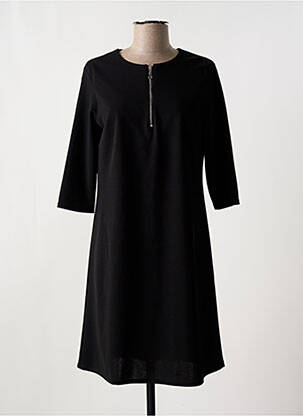 Robe mi-longue manches 3/4 manches 3/4 noir ROMEO POUR JULIETTE femme