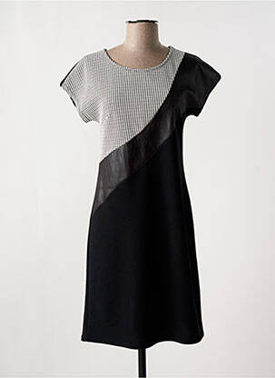 Robe mi-longue manches courtes manches courtes noir ROMEO POUR JULIETTE femme
