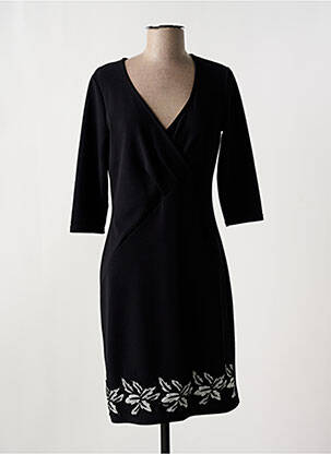 Robe mi-longue manches 3/4 manches 3/4 noir ROMEO POUR JULIETTE femme