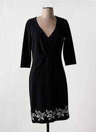 Robe mi-longue manches 3/4 manches 3/4 noir ROMEO POUR JULIETTE femme